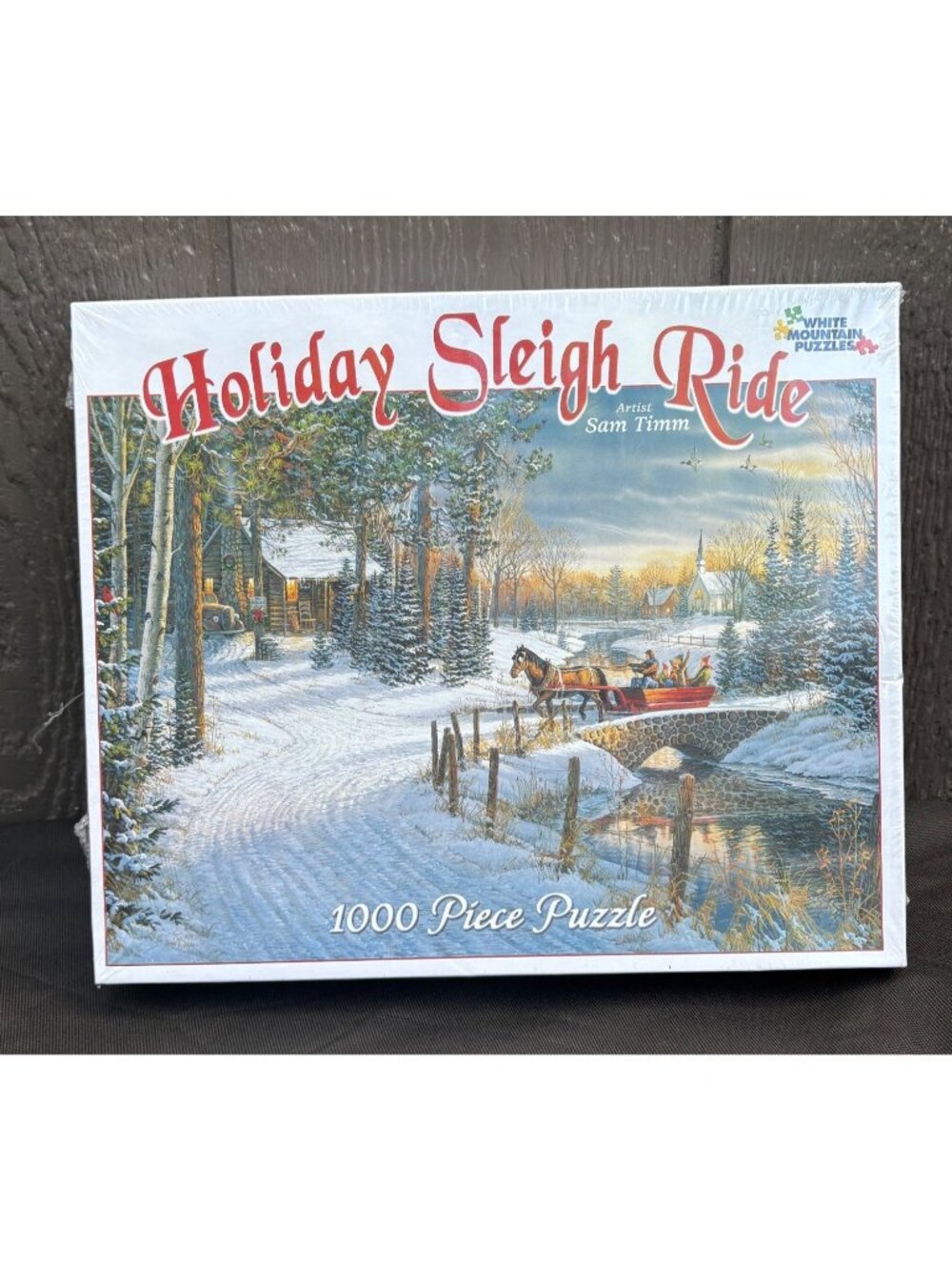 Holiday Sleigh Ride 1000-Piece Jigsaw Puzzle White Mountain Artwork By Sam Timm